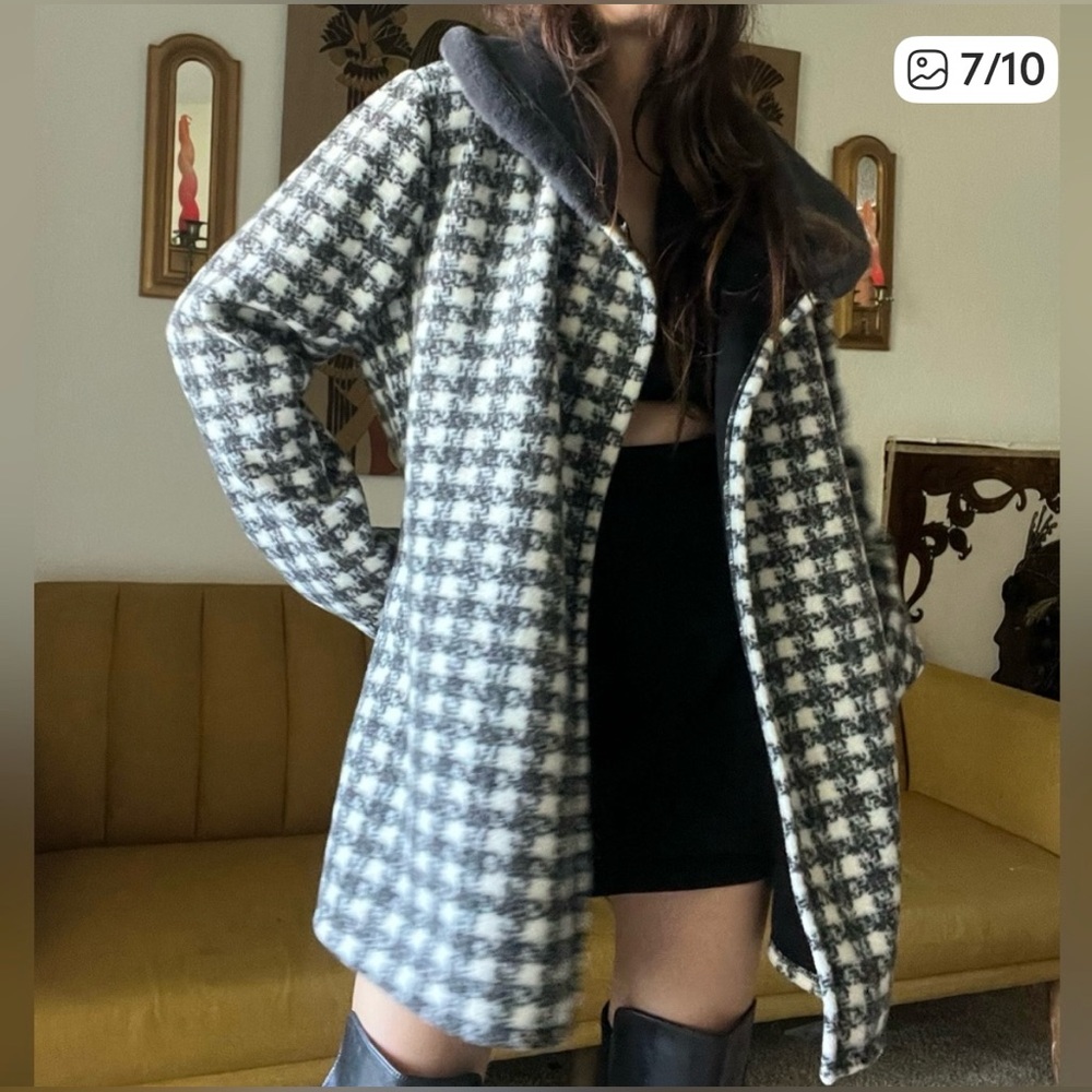 Stylish Black and White Women's Coat